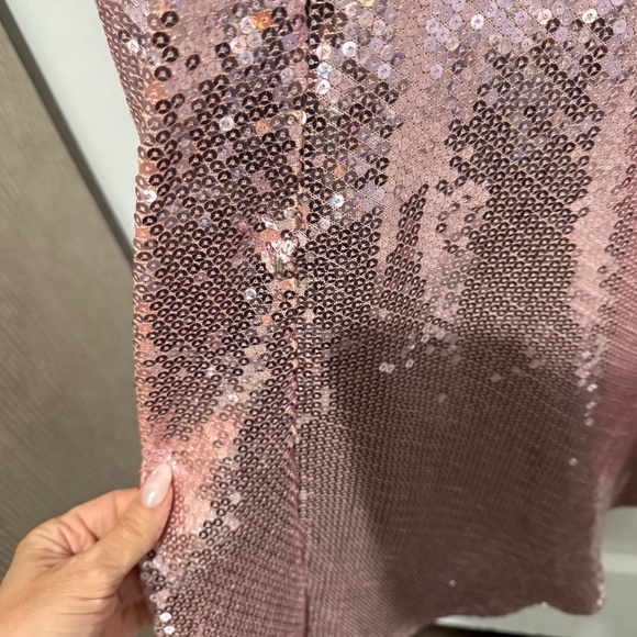 Alex Perry Pink Sequin Satin Crepe Gown - Picture 7 of 10